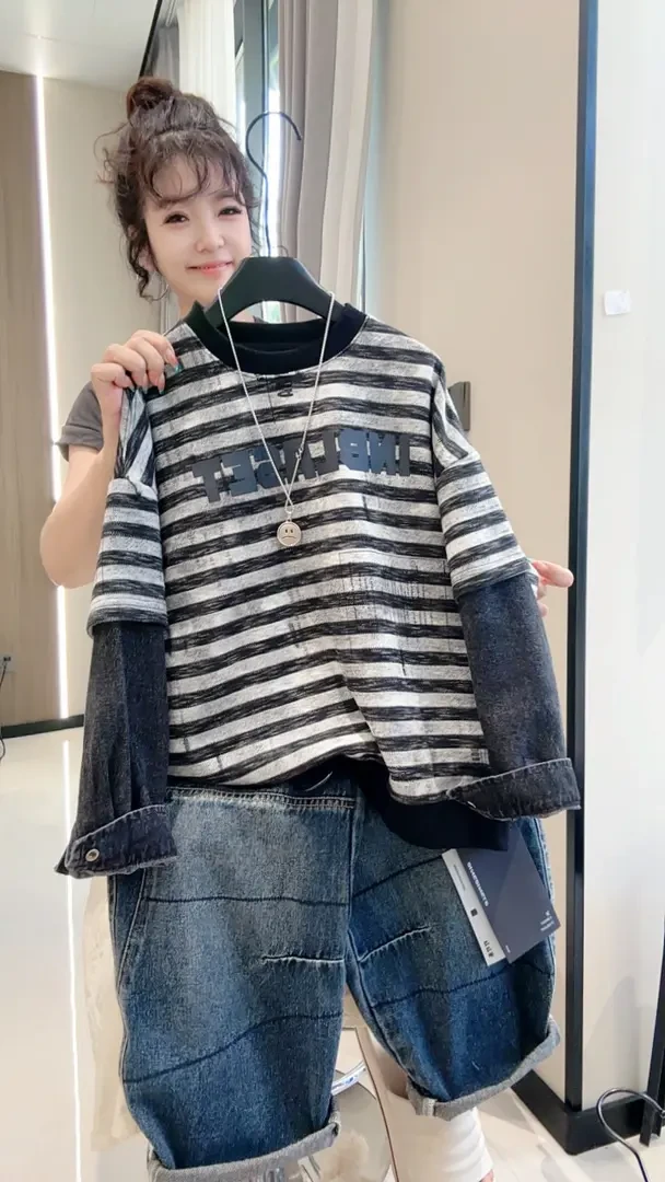 男女童卫衣秋冬2025新款时髦洋气儿拼接童秋装长袖t恤中小童上衣