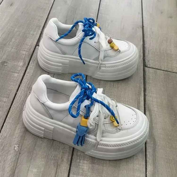 秋季板鞋系带青少年休闲鞋潮鞋厚底百搭通用休闲板鞋