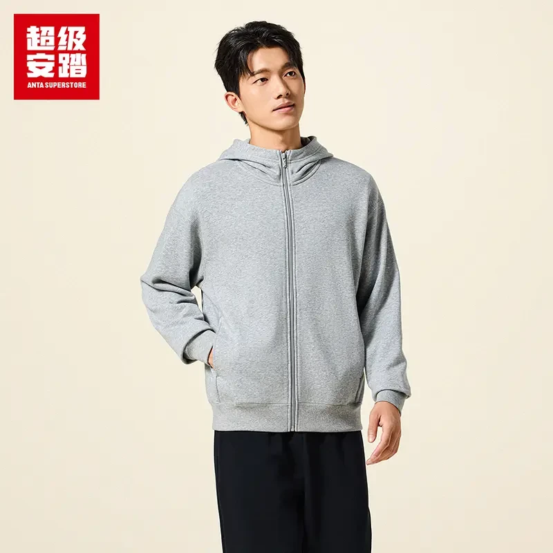 超级安踏连帽运动外套男士秋季SORONA亲肤防风休闲宽松夹克上衣