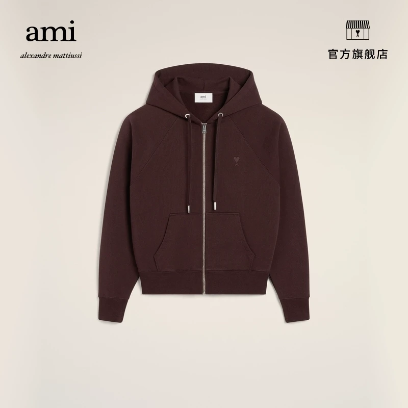 【春夏折扣】AMIPARIS男士拉链卫衣刺绣爱心休闲宽松上衣HSW474.747