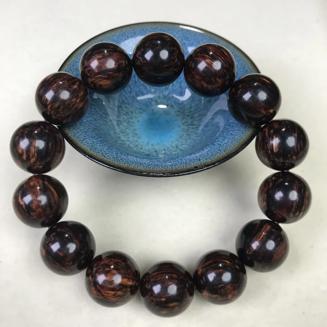 海南本土红降花梨公1.6cm爆满芝麻点毕业级别高货手串