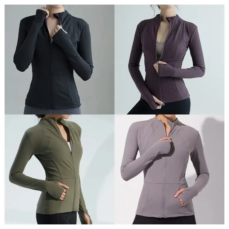 （琴姐家）外贸拼色跑步外套女瑜伽服健身显瘦长袖运动跳操上衣大