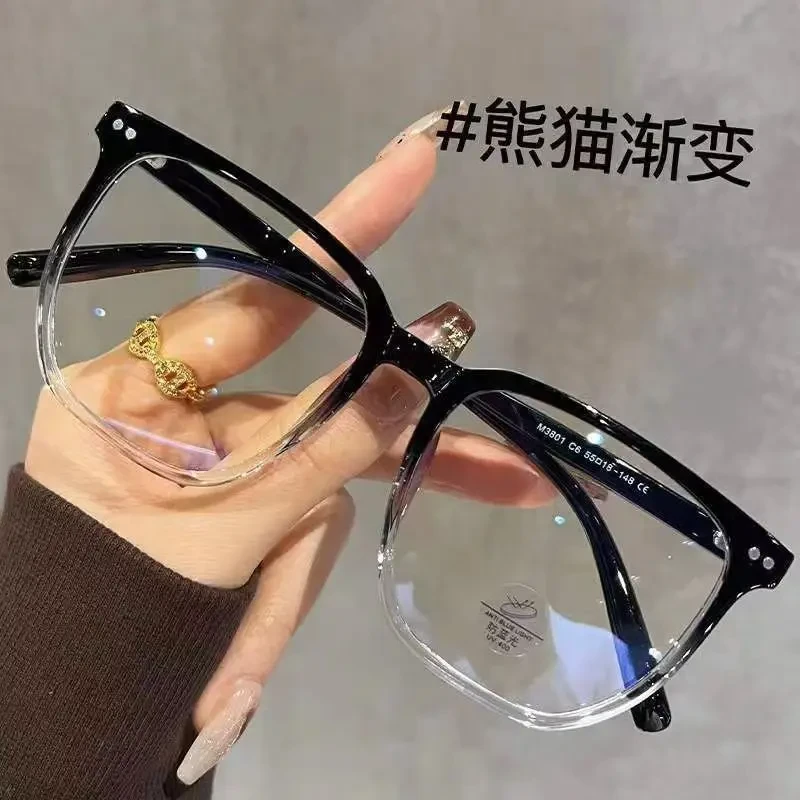 回头率超高！温柔小众痞帅方框可配度数素颜平光镜近视眼镜男女ins
