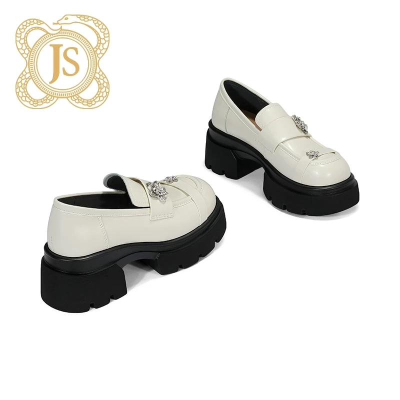 已开价，3722D52512Z早春新款厚底鞋花朵水钻英伦风小皮鞋乐福鞋