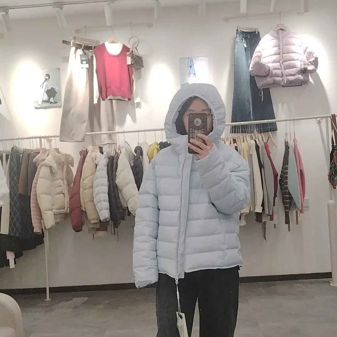 新国标可溯源白鸭绒短款连帽加厚排骨女冬季保暖