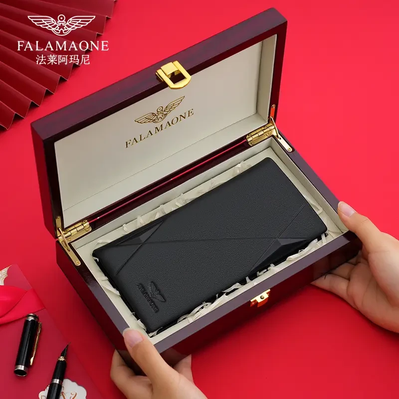【男士礼物】法莱阿玛尼男士真牛皮长款钱包2025新款爆款钱夹真皮包