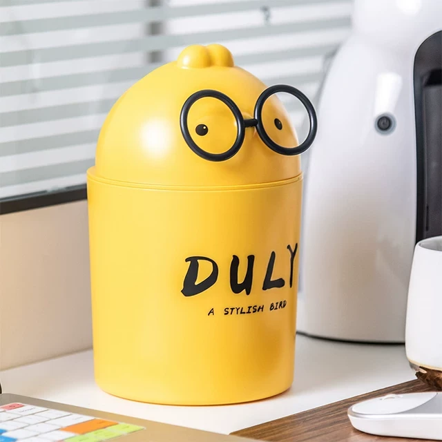 桌面垃圾桶卡通迷你小号带盖垃圾篓宿舍卧室收纳筒办公室创意纸篓