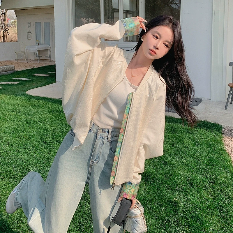 新中式小香风亮片棒球服外套女春2025新款爆款时尚超好看短款上衣
