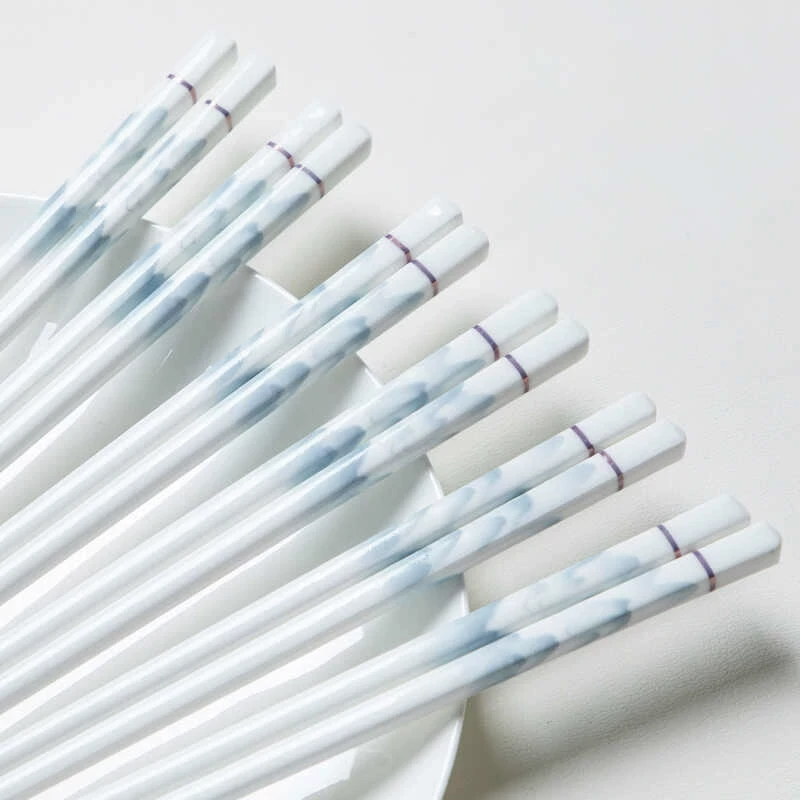 陶瓷骨瓷筷子抗菌防霉防滑景德镇高档陶瓷筷子家用耐高温不变形