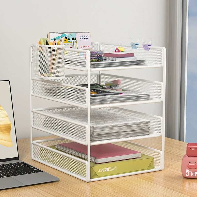 简约书桌收纳置物架办公室桌面改造神器桌面收纳盒子办公桌收纳架