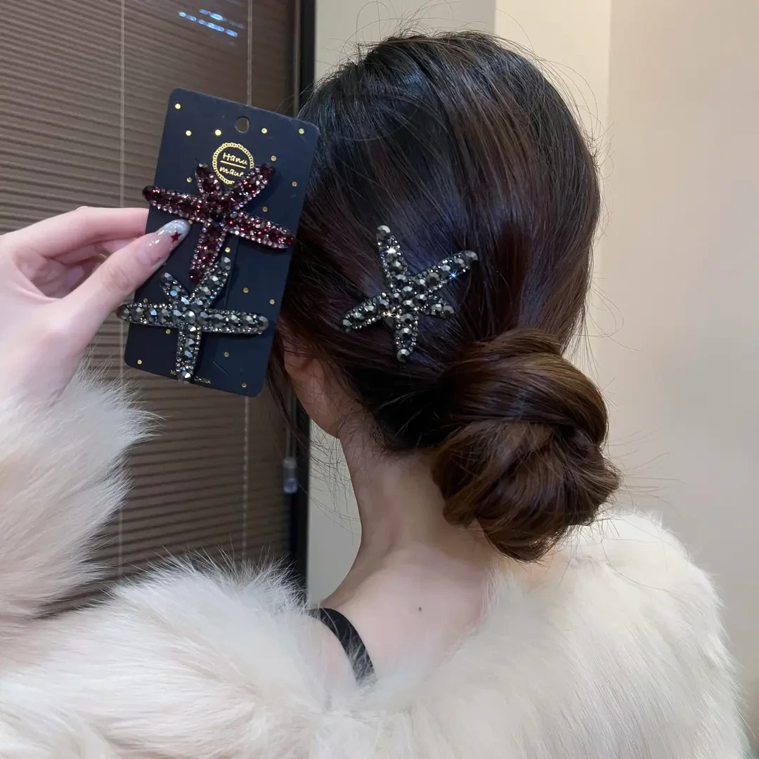 香妃恋人新款海星鸭嘴夹女边夹发夹时尚刘海夹气质发饰韩版