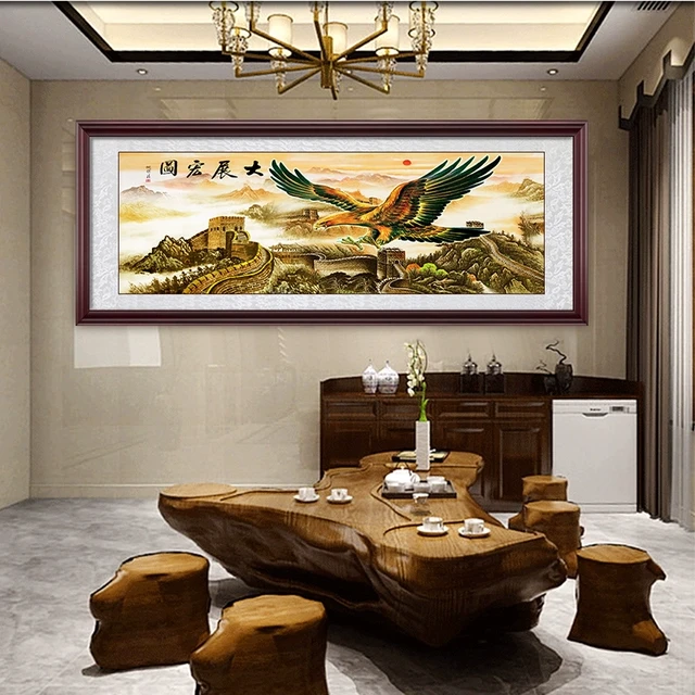 大展鸿图挂画店铺开张大鹏展翅订制开业送礼定制大展宏图装饰画