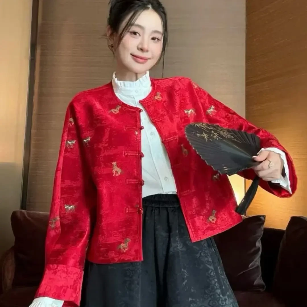 深圳Xu.q早春新中式丝麻刺绣重工圆领外套