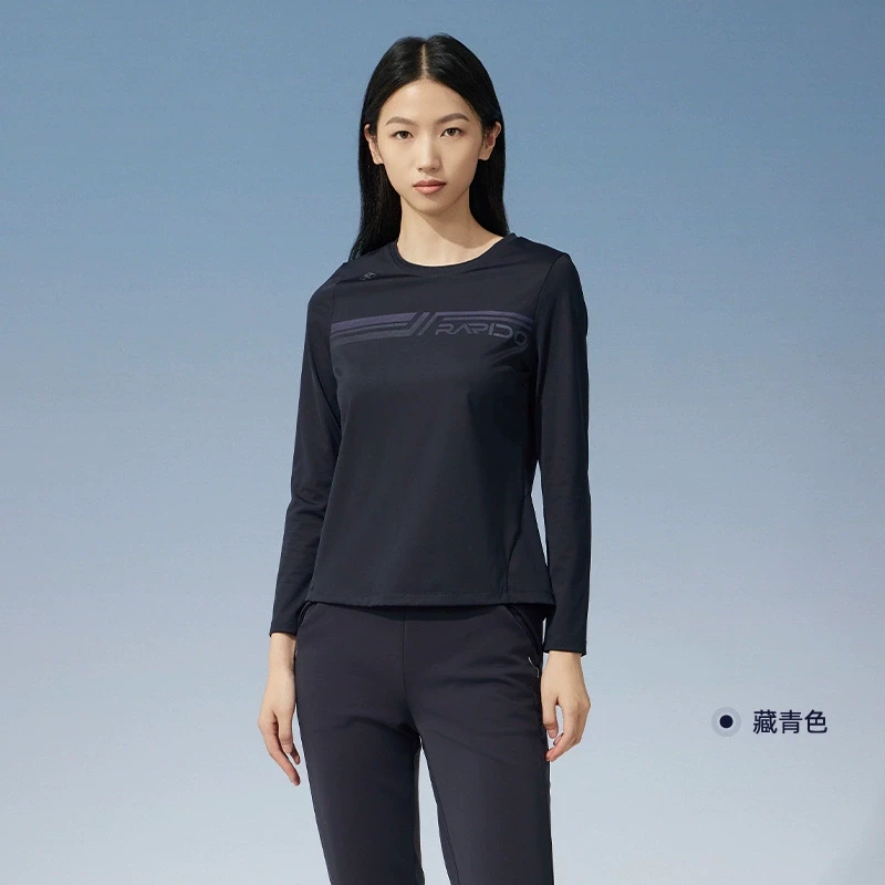 RAPIDO雳霹道秋季内搭女士时尚过渡圆领套头长袖T恤衫CP4741L01