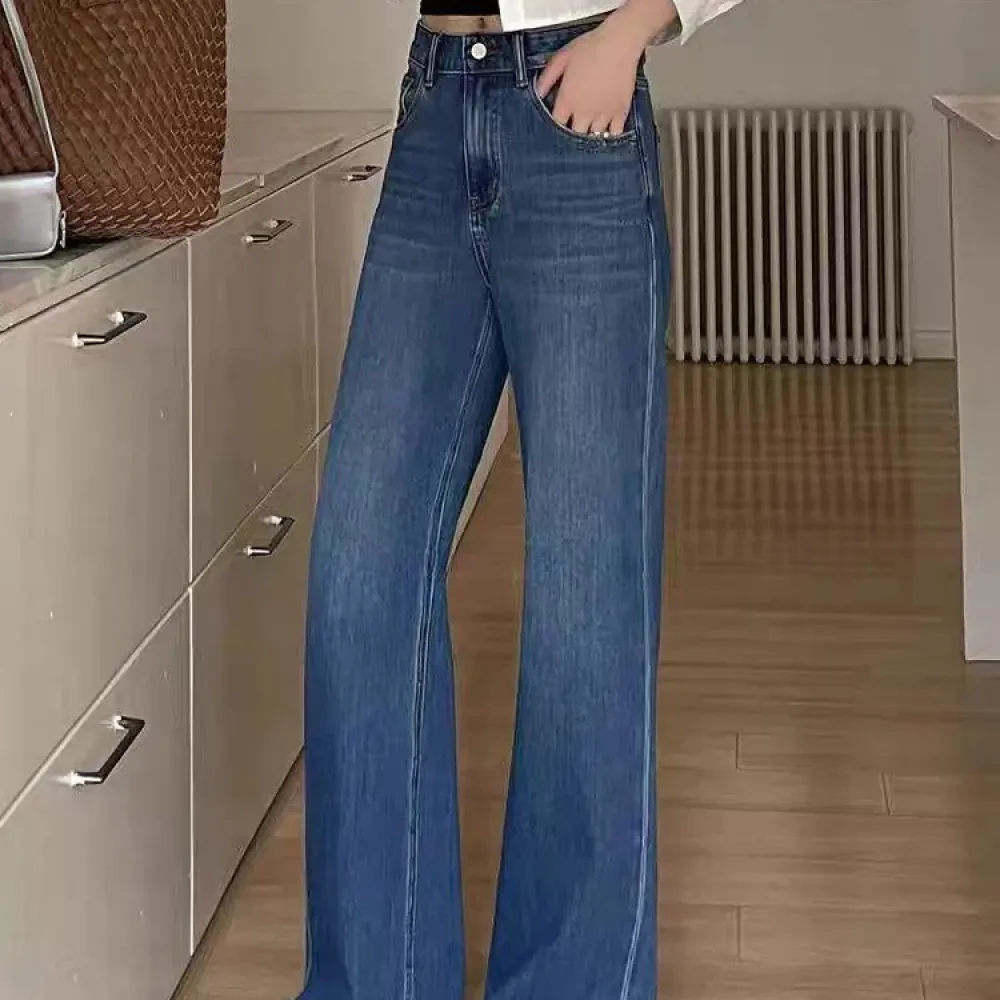 SU【388】代愫萌83MWMA白标森调系列四面弹窄版直筒喇叭牛仔裤~