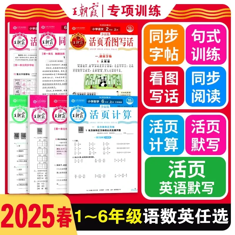 王朝霞2025春王朝霞活页默写阅读理解计算句式字帖同步阅读单元卷