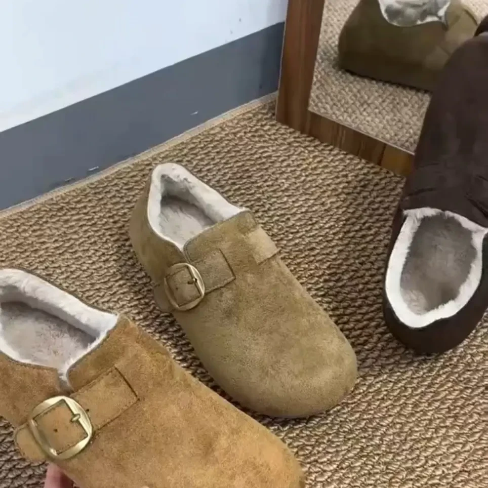 CM一脚蹬保暖轻便防滑毛毛鞋