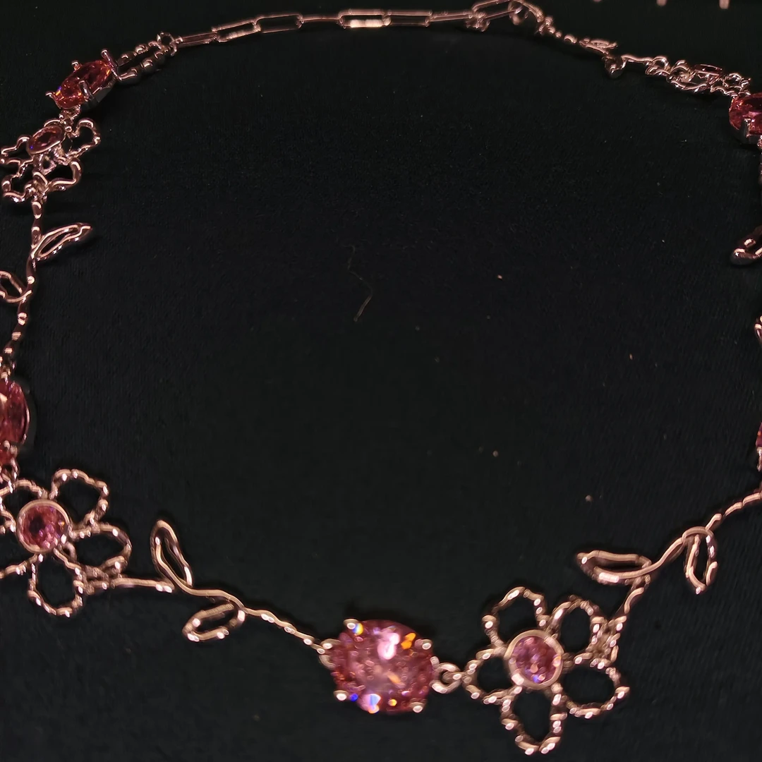 铜合金锆石项链 锆石项链 小众轻奢闺蜜饰品1-50