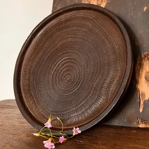 【年轮茶盘】碳化银杏年轮质感茶盘干泡台盘子置物盘干果盘