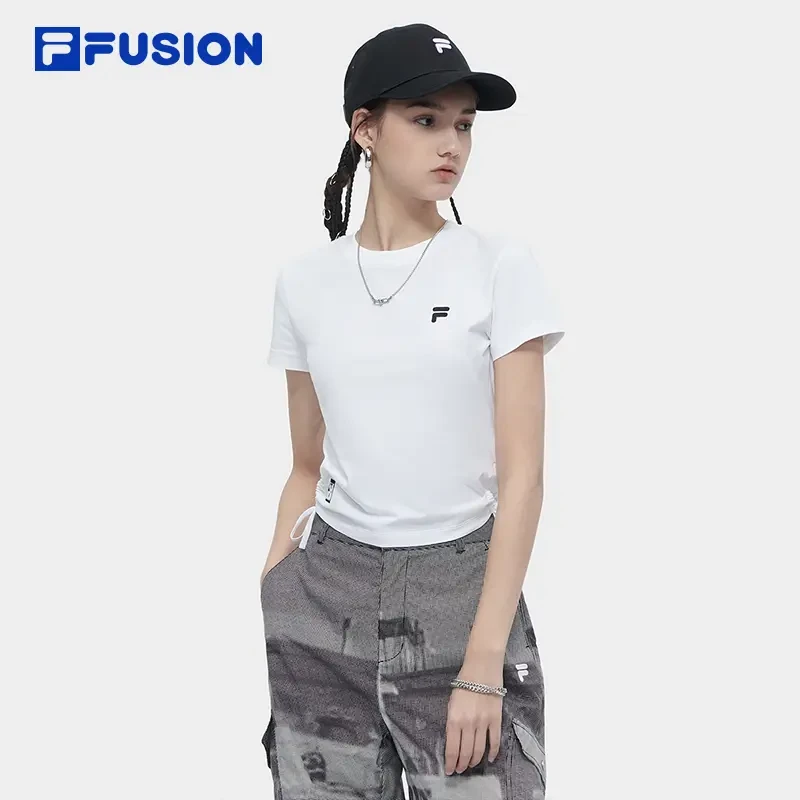 【夏日漫游】FILA斐乐短袖女潮流运动舒适紧身透气短T恤T11W423102F