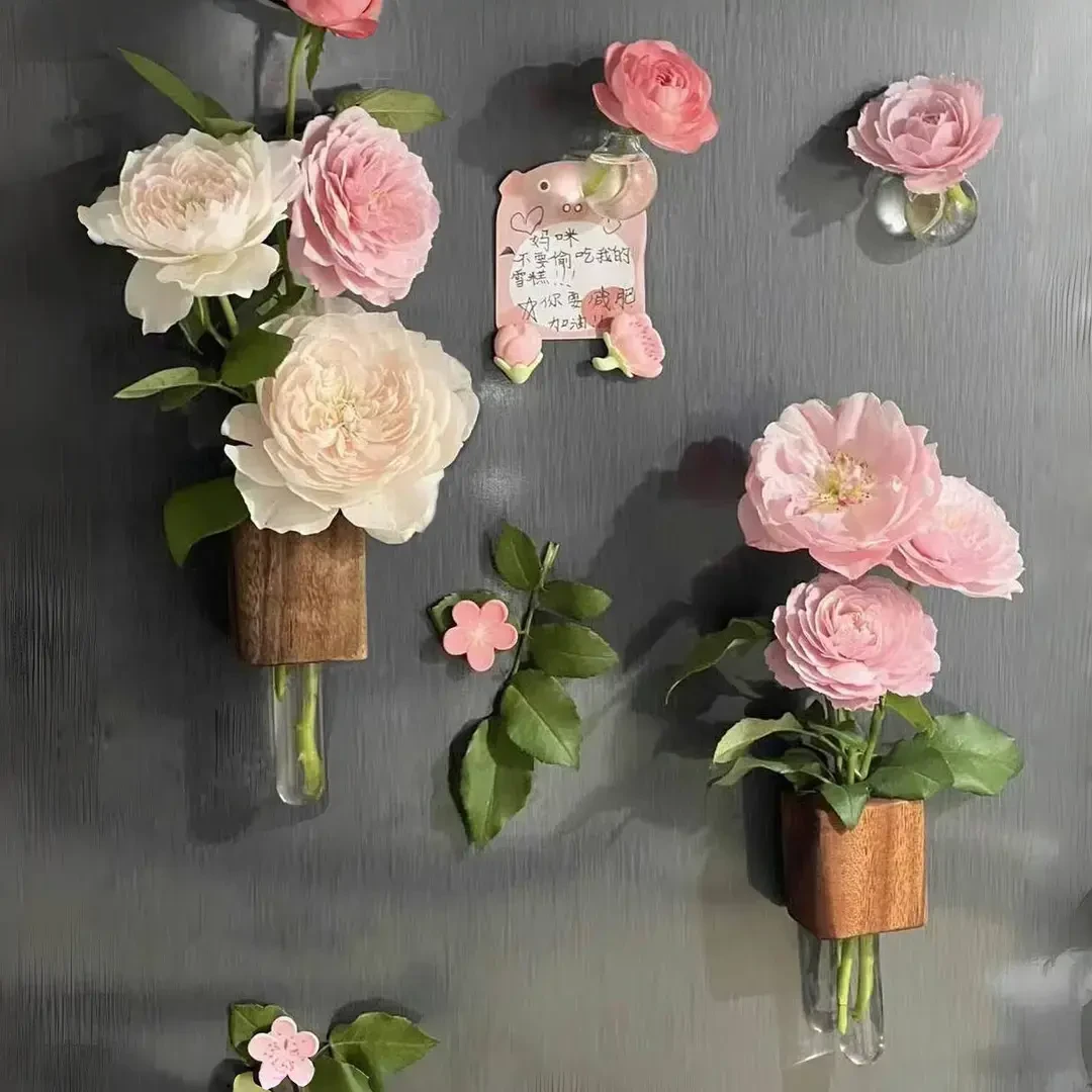 可以养花的冰箱贴磁吸养花冰箱贴花瓶创意3d立体磁性墙面立体装饰