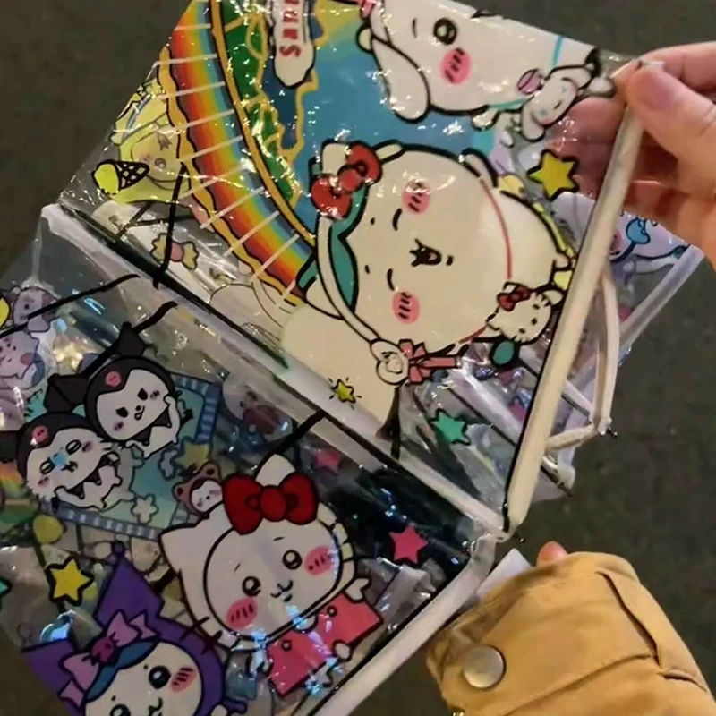 chiikawa透明雨伞女生高颜值晴雨两用小巧便携学生上学专用长柄伞