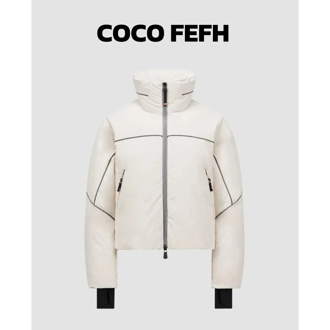 COCO FEFH【反光条】新款女士保暖羽绒夹克外套白鹅绒加厚冬季外套