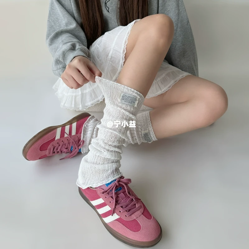 宁小益多巴胺针织jk袜套布标袜子女春夏秋款小腿套y2k中筒堆堆袜