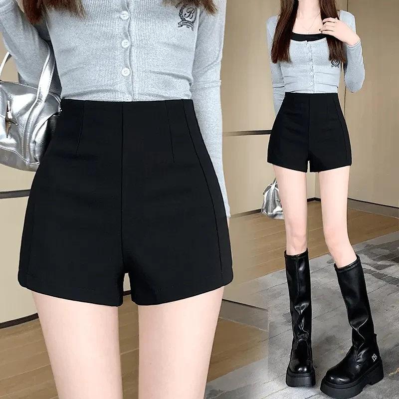 夏季显瘦遮肉短裤高腰a版短裤外穿西装韩版春夏阔腿弹力打底
