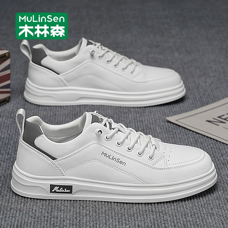 木林森男士小白鞋2025新款秋季休闲板鞋男款运动软底防滑百搭潮鞋