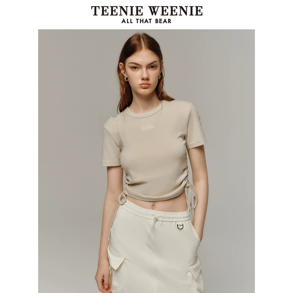*Teenie Weenie小熊25春夏新款潮酷辣妹露肩抽绳短袖TTRA256310N