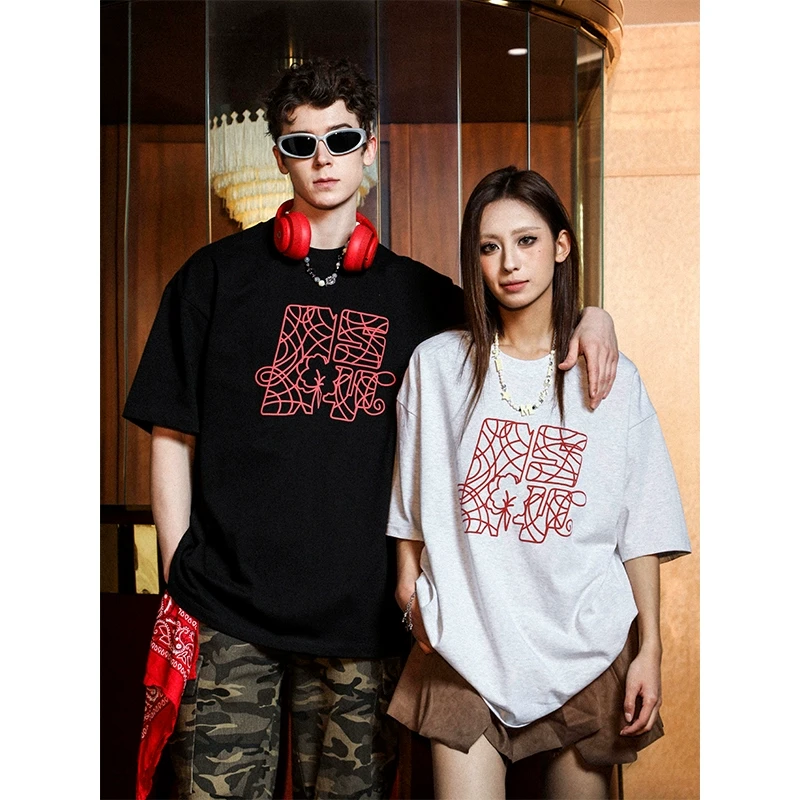 MANYSTON美式高街300g重磅内搭短袖男款夏季情侣装打底衫t恤上衣