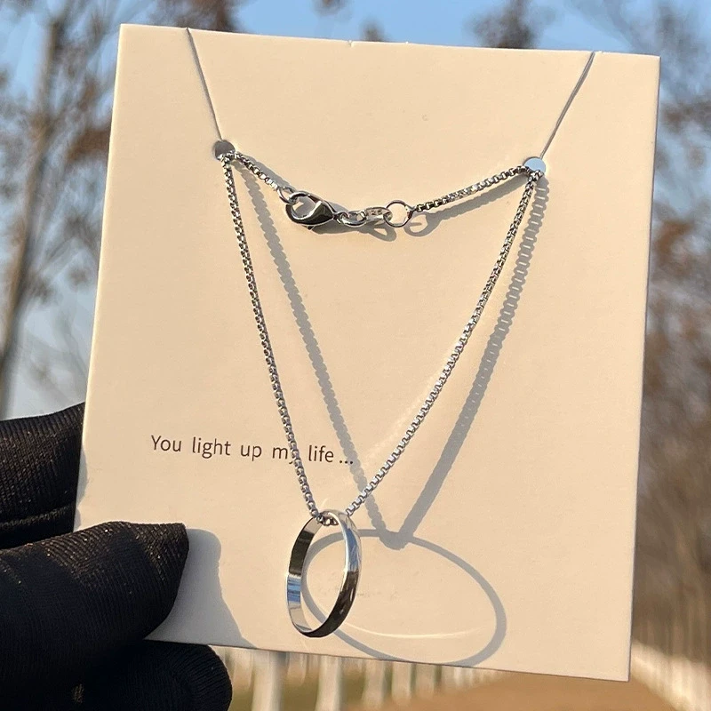 铜项链 2025新款不掉色戒指项链女时尚短款锁骨链简约轻奢百搭