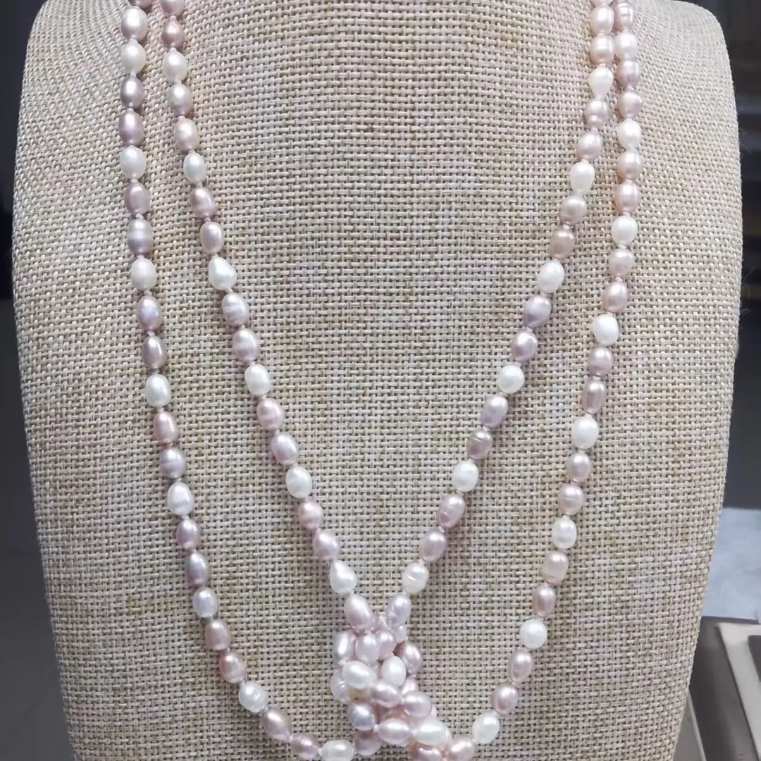 经典小米珍珠毛衣链优雅多层展现高贵典雅气质时尚百搭长款