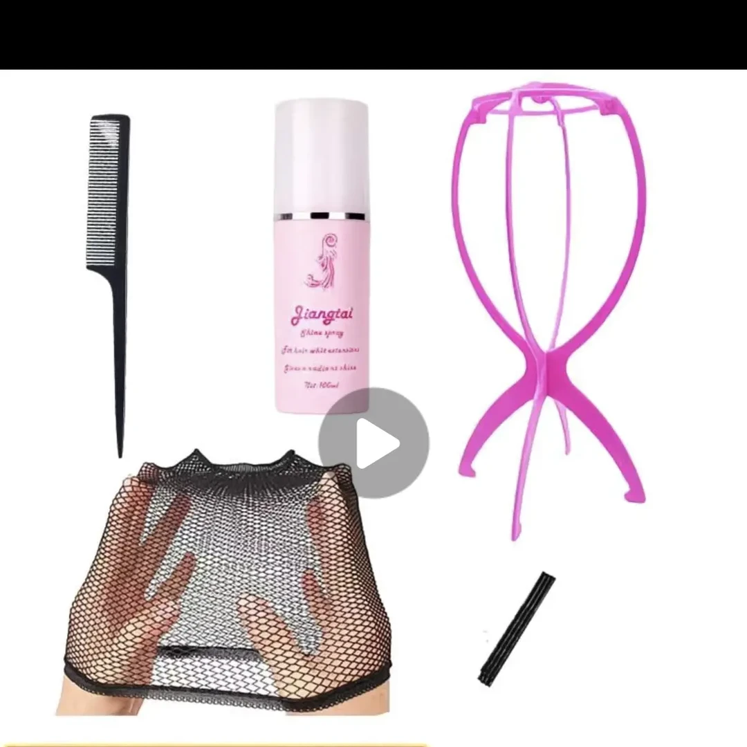 假发护理套装含简易固定架钢梳修发器发网压发帽护理液