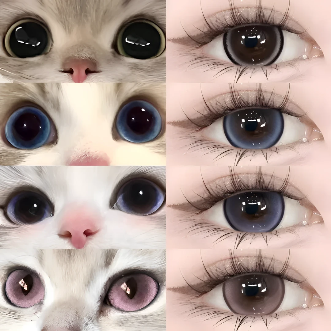 眸可【日抛30片】牛奶珍宝珠自然大直径美瞳猫猫眼深邃水润隐形眼镜
