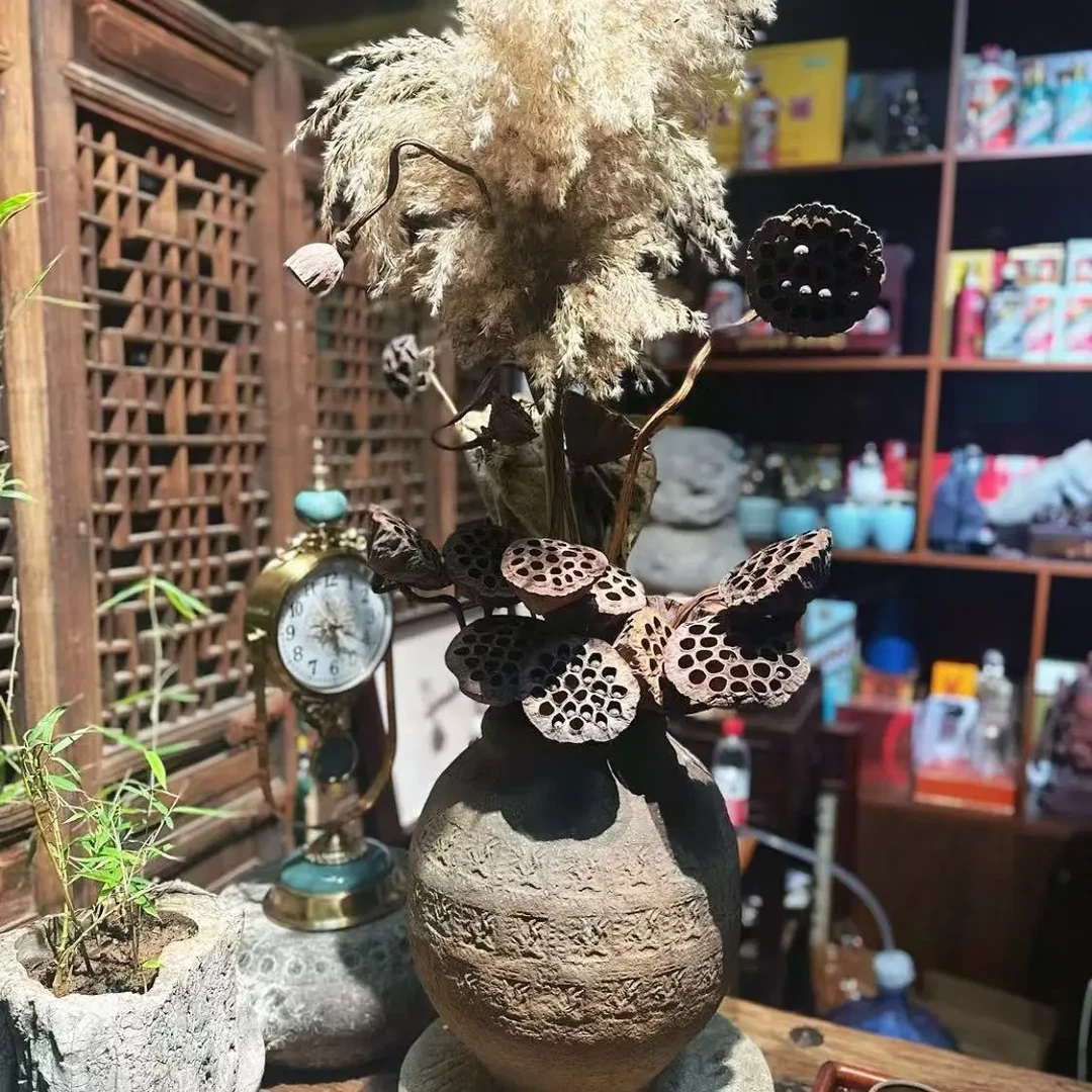 莲蓬插花带杆子，独特复古风