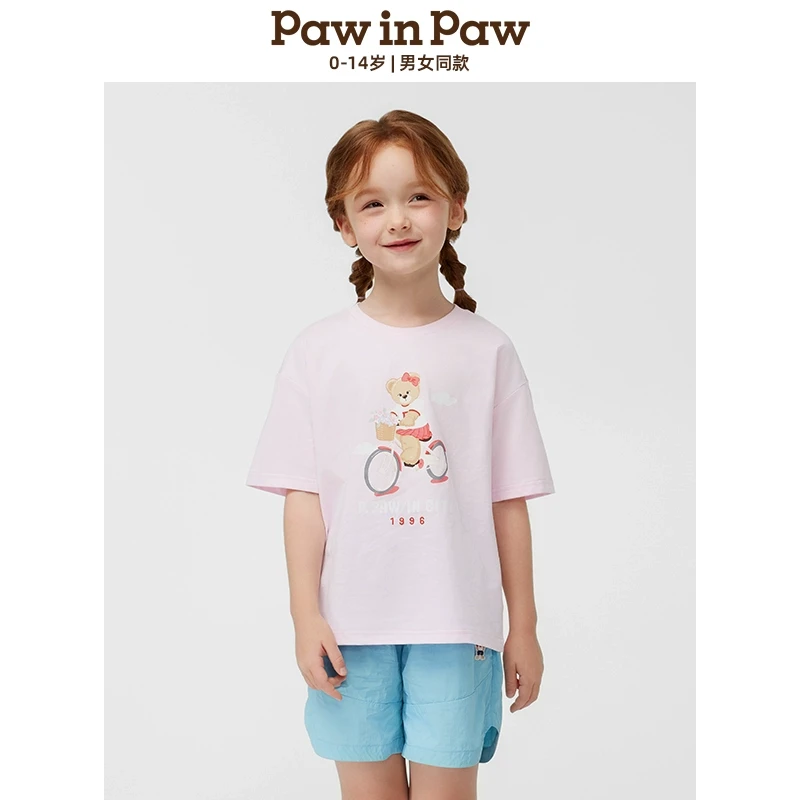 【索罗娜凉感】PawinPaw童装25年春季新款男女童短袖T恤PCRAF2362E