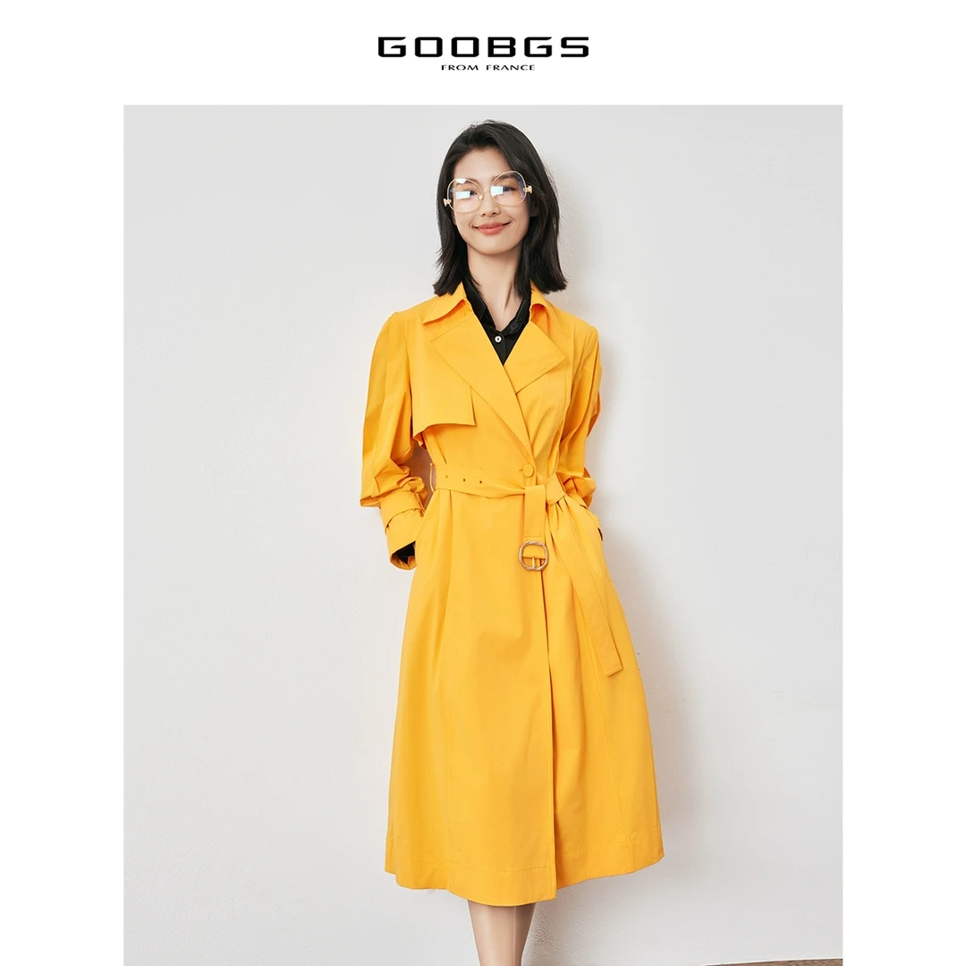 【小余专属】谷邦GOOBGS 亮橙色长款风衣 G3151665