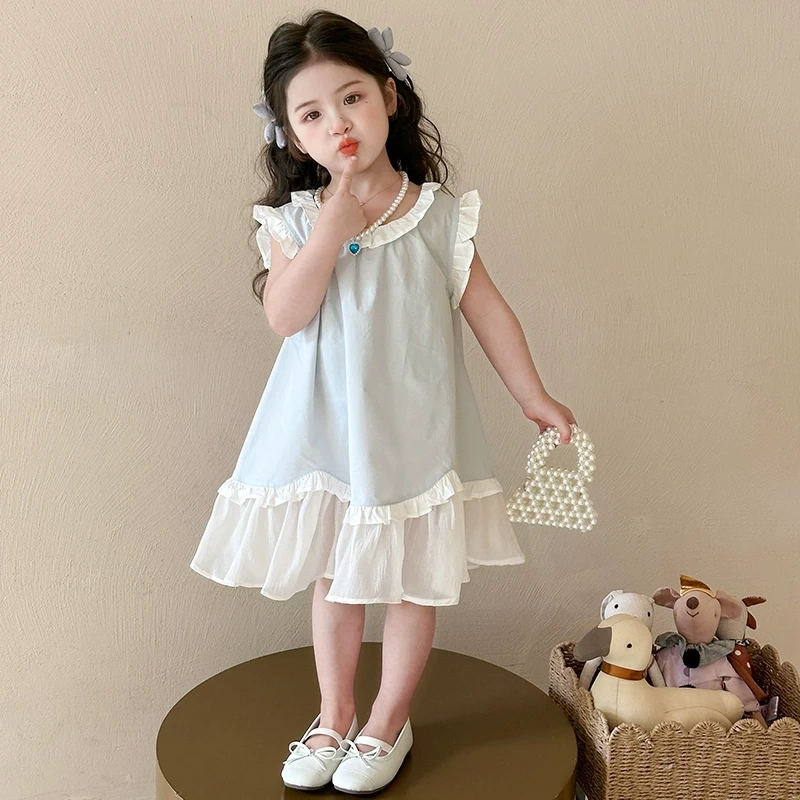 女童连衣裙2025夏季新款女孩洋气公主裙女宝宝背心裙儿童夏装裙子