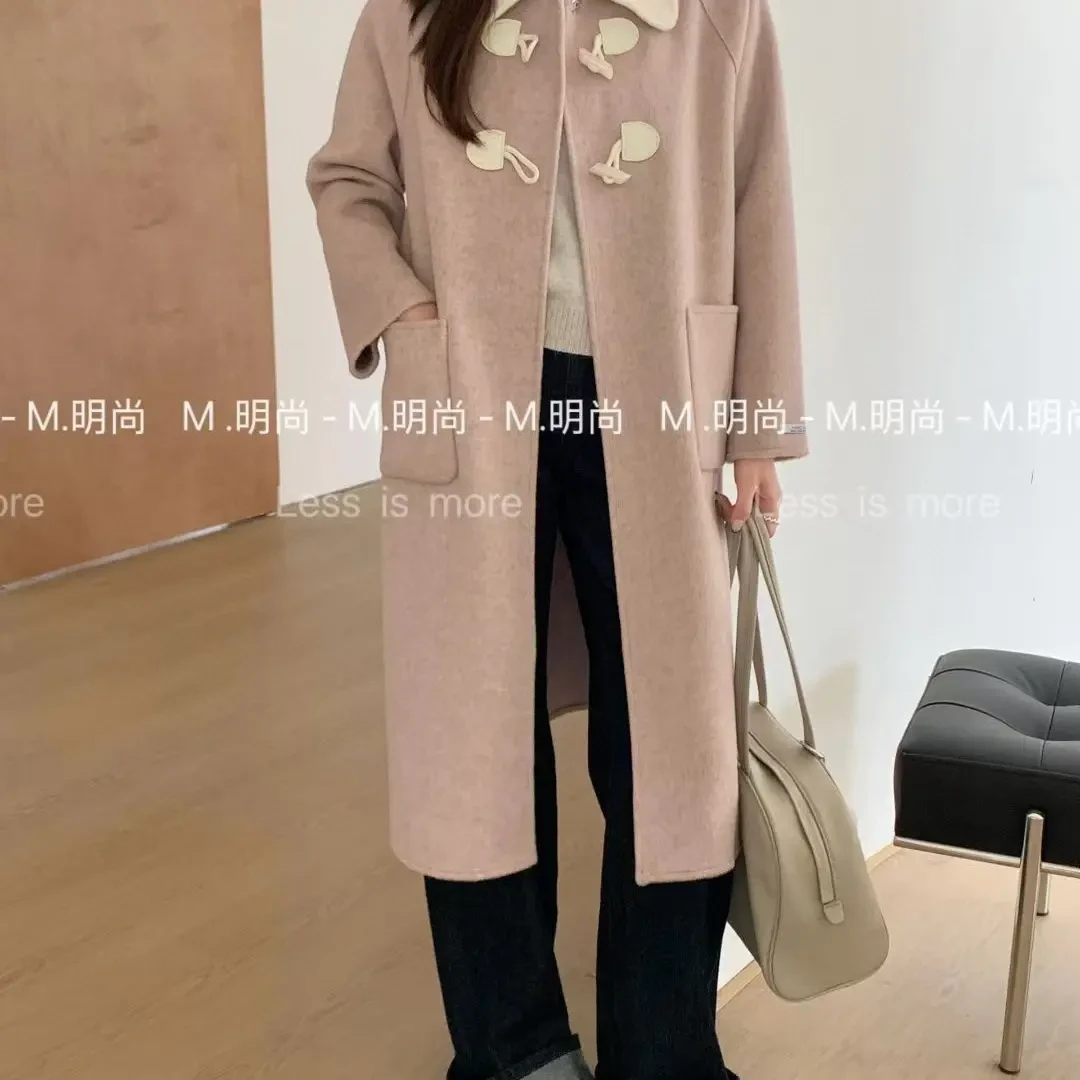 双面牦牛绒保暖长款大衣经典设计冬季必备