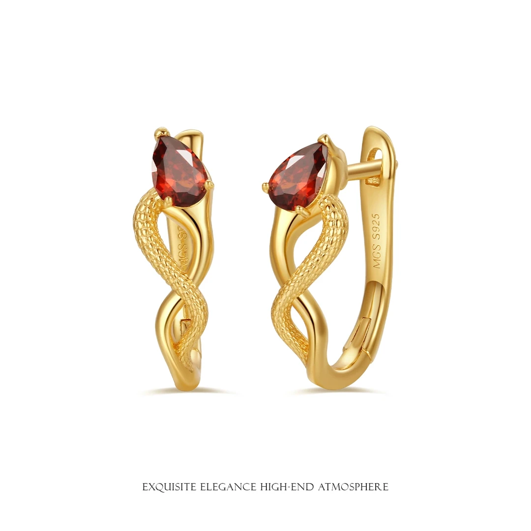 925银合成锆石耳饰 MGS/曼古银蛇舞耳环2025新中式国潮设计礼物