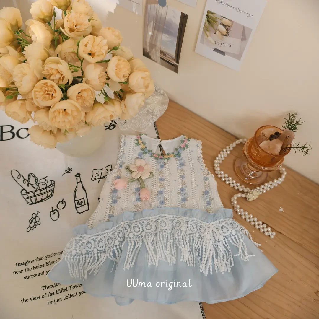 【UU】女宝婴儿改良连衣裙礼服周岁照仙气带包屁蕾丝儿童夏季夏哈哈