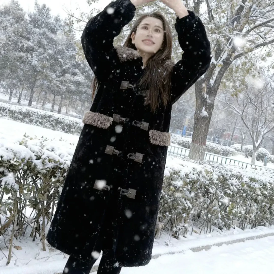 （寒冬战袍）毛领长袍女冬季三层加厚夹棉可外穿家居服加绒长款外套