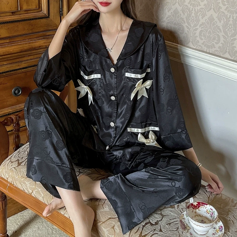 睡衣女甜美春秋季网红风套装长袖长裤家居服2025年新款