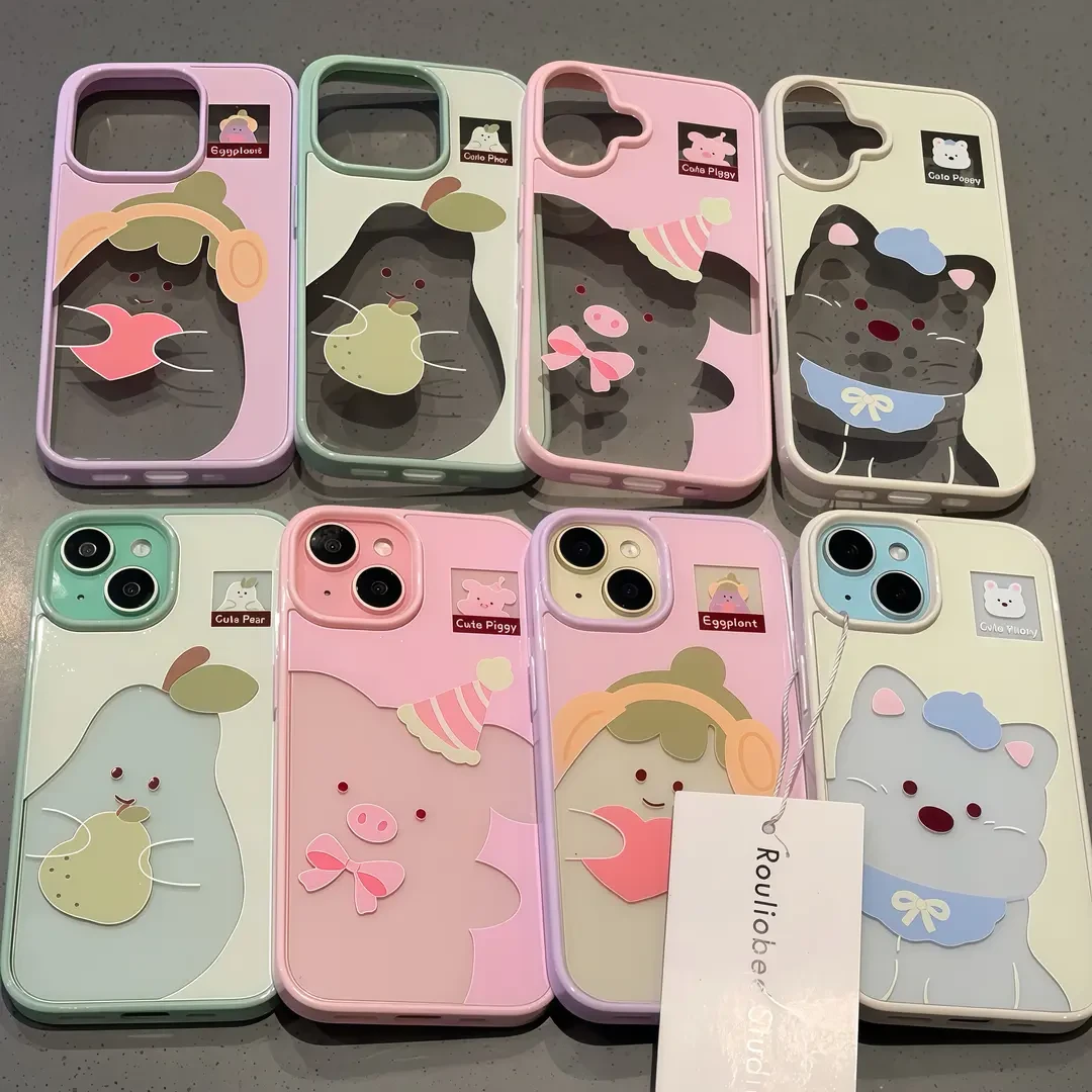 适用镂空水果动物苹果16promax亚克力手机壳iPhone15/14女13/12