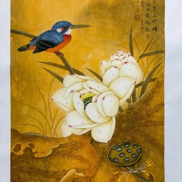 何艳梅国画作品《工笔荷花》