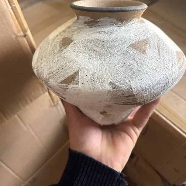 景德镇禅意家居装饰品复古文艺侘寂风手工陶瓷水培花瓶酒店摆件