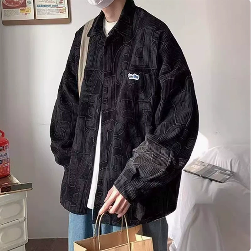 【11086】2025春季新款青少年学生潮牌灯芯绒夹克衬衫外套