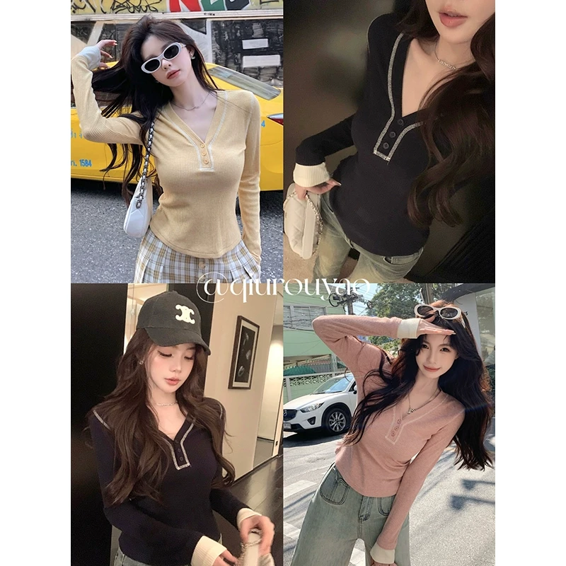 【QIUROUYAO邱肉瑶】温柔诗篇*cleanfit撞色坑条针织衫